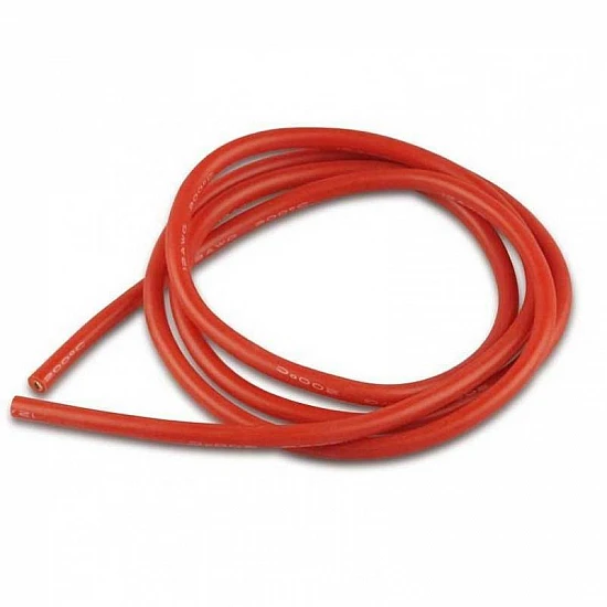 [SILICONWIRE-12AWG-RED-1M] High Quality Ultra Flexible Silicon Wires - Red, 12AWG - 1M