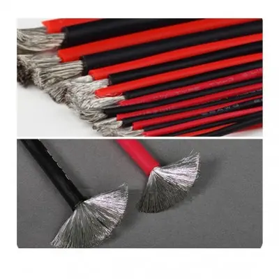 [SILICONWIRE-12AWG-RED-BLACK-1M] High Quality Ultra Flexible Silicon Wires - Red+Black 12AWG - 1 M