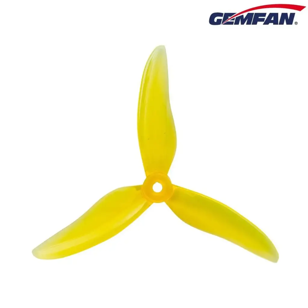 [GMFN51499Y] 51499 GEMFAN HURRICANE DURABLE TRI-BLADE PROPELLER (2CW 2CCW) - CLEAR YELLOW