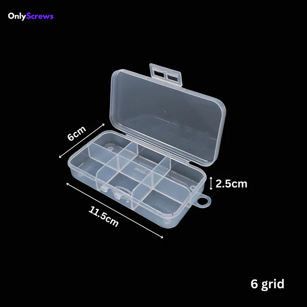 6 Grid Plastic Screw Storage Box