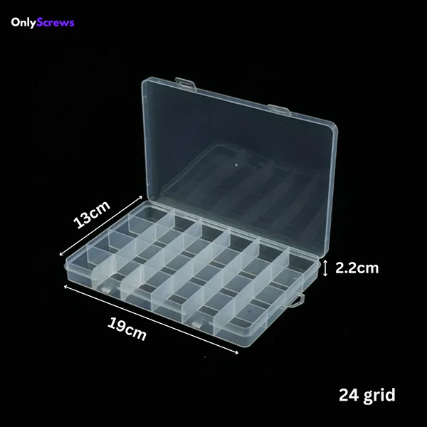 24 Grid Plastic Screw Storage Box