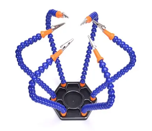 [SS-6ARMS-ALCLIP] 6 Flexible Arms Soldering Station With Swiveling Alligator Clip