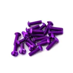 [AL-BUTTON-HEAD-SCREW-20PC] Aluminum Button Head Socket Screws - Purple (20pcs)