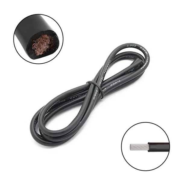 [SILICONWIRE-26AWG-BLACK-1M] High Quality Ultra Flexible Silicon Wires - Black, 26AWG - 1M